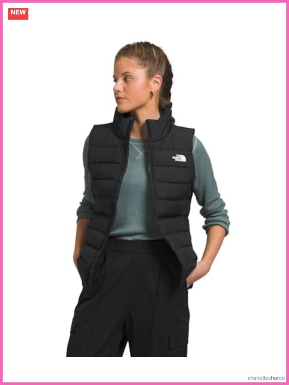 Women's Insulated Quilted Puffer Vest, Water Repellent, Zippered Pockets,